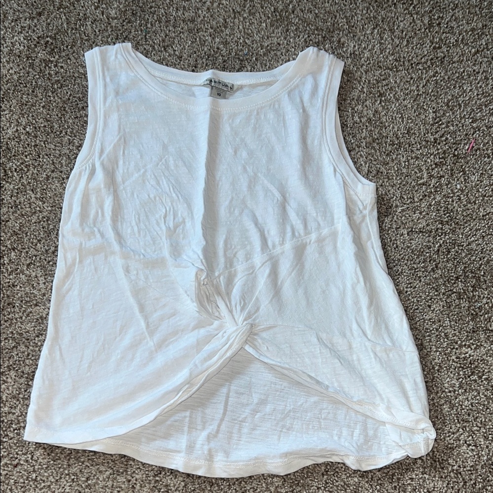 Habitual White Twist Front Tank Top